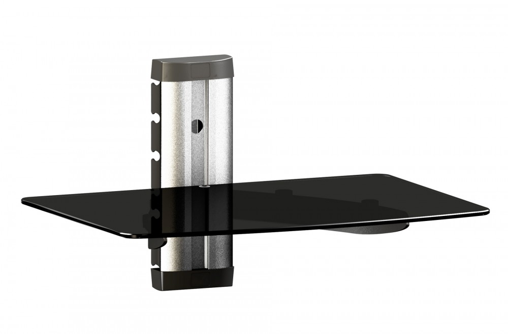 Universelles DVD HIFI Media Glas Regal / Wandhalterung / 1 Ablage / RDV