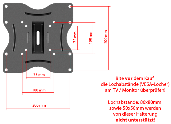 RICOO Monitorhalterung Wand Wandhalterung Monitor Schwenkbar Neigbar